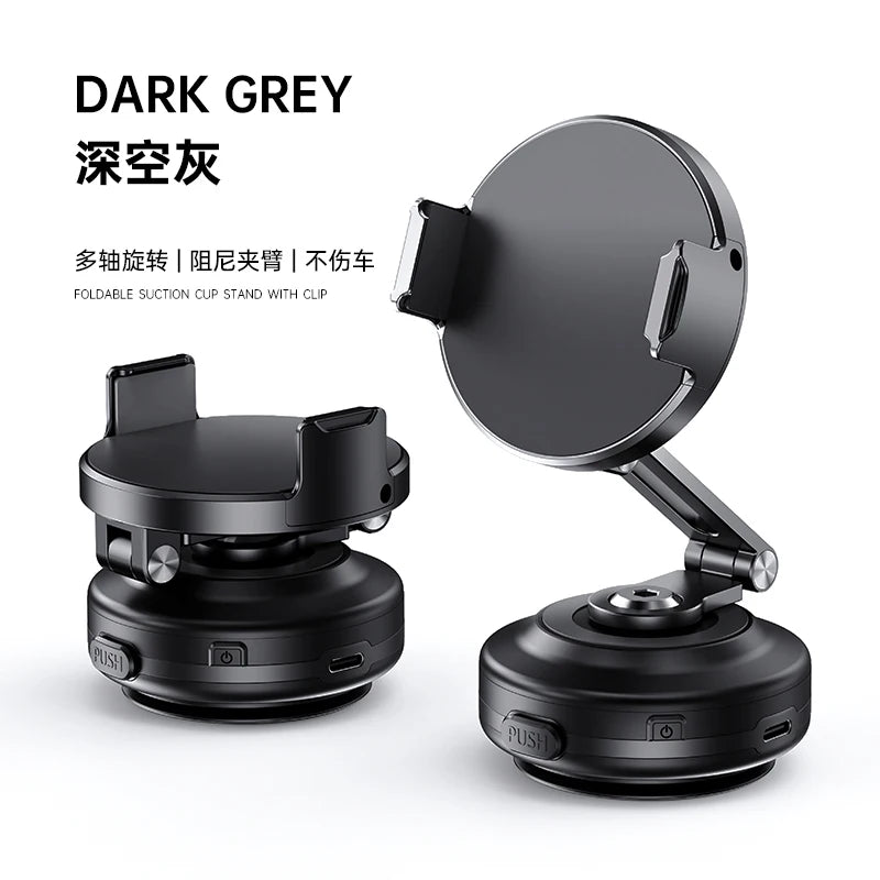 Magnetic Vacuum Adsorption Car Mount Mobile Phone Holder Foldable 360 Degree Rotation Aluminum Alloy Suitable for Smartphones