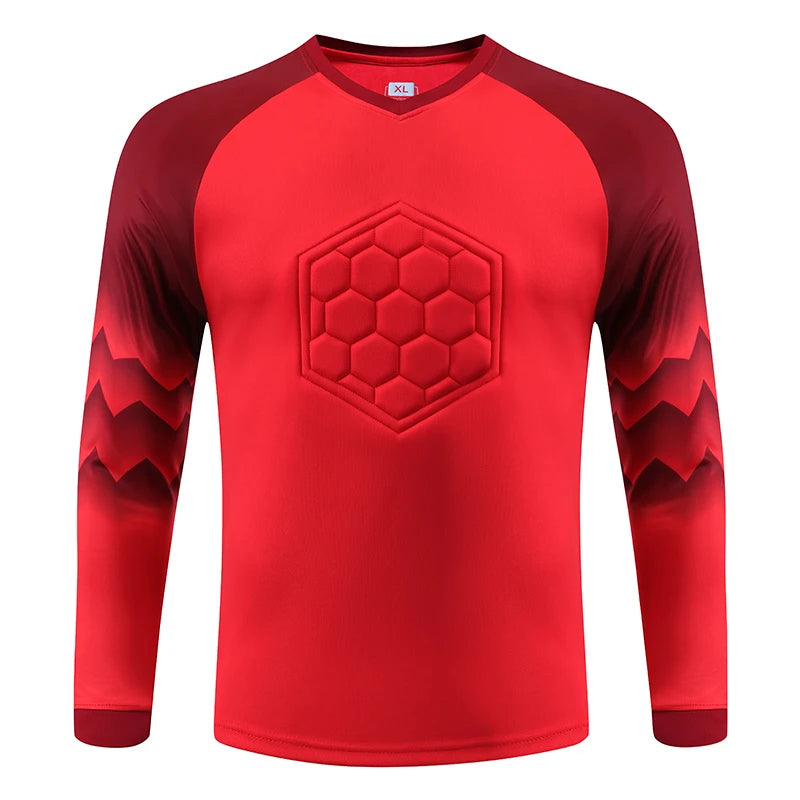 2021 New Uniform Men's Football Training Goalkeeper Uniform Kids Soccer Jersey Set Long Sleeve Protective Sponge Shirt Pants