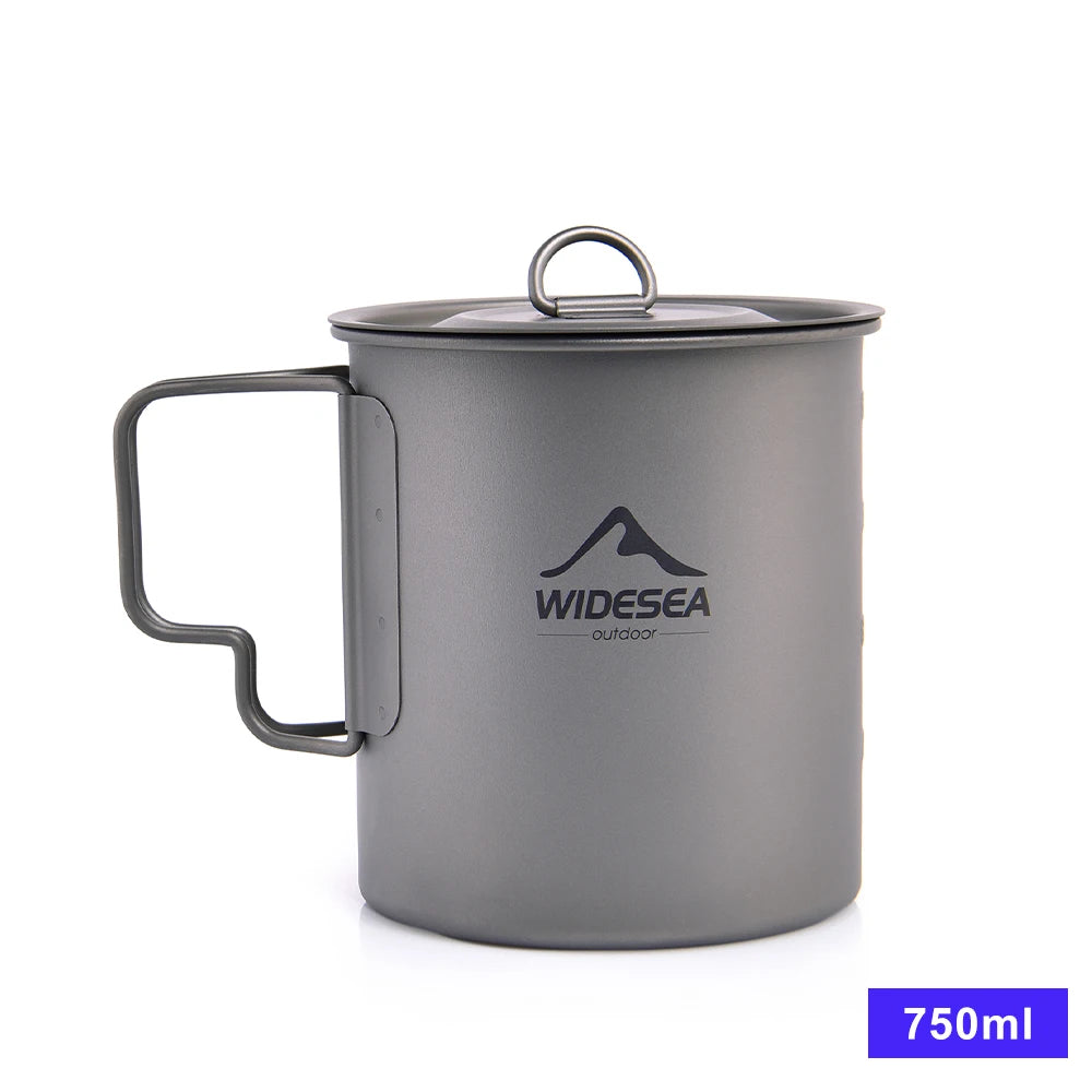 Titanium Camping Mug 0.6L Outdoor Cup For Hiking Cookware