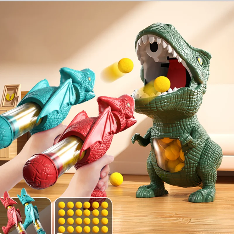 Dinosaur Shooting Tyrannosaurus Rex Ball Soft Bullet Gun Parent Child Interactive Puzzle Toy for Children