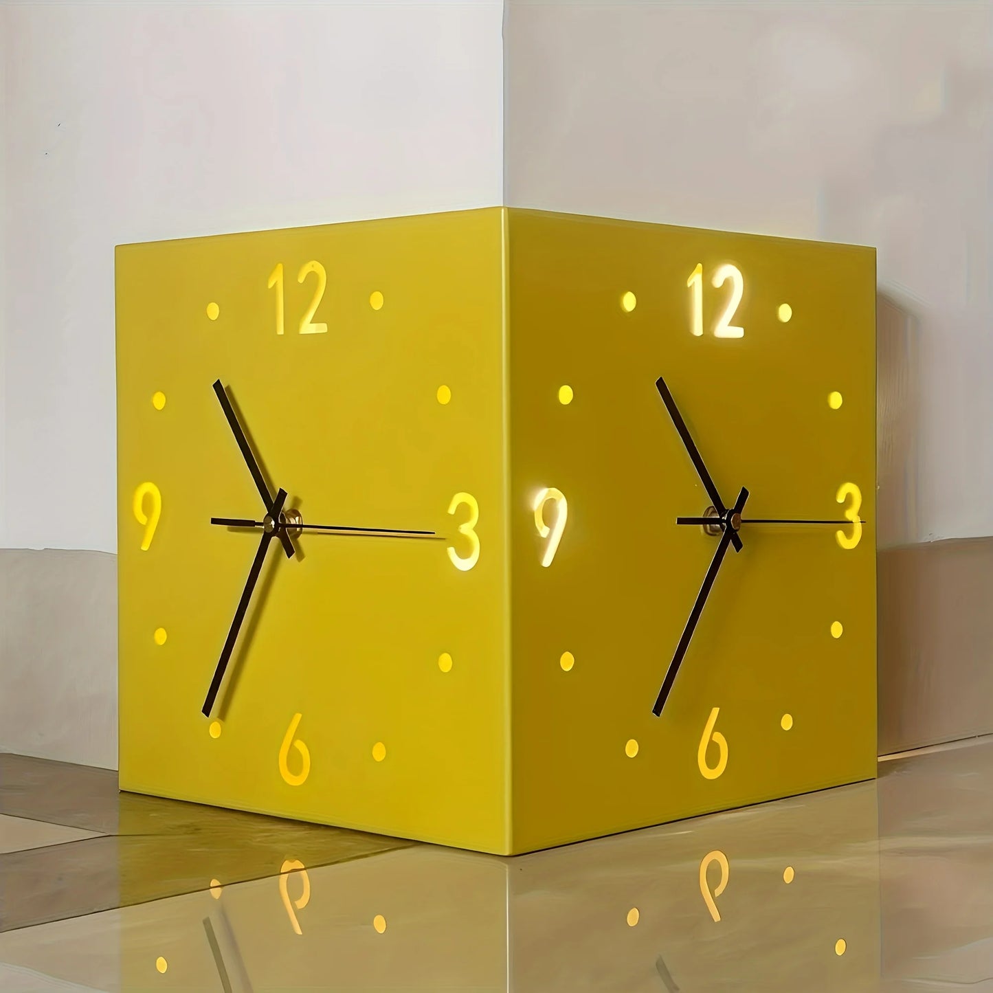 Sensor Luminous Corner Wall Clock – Modern Home & Office Decor