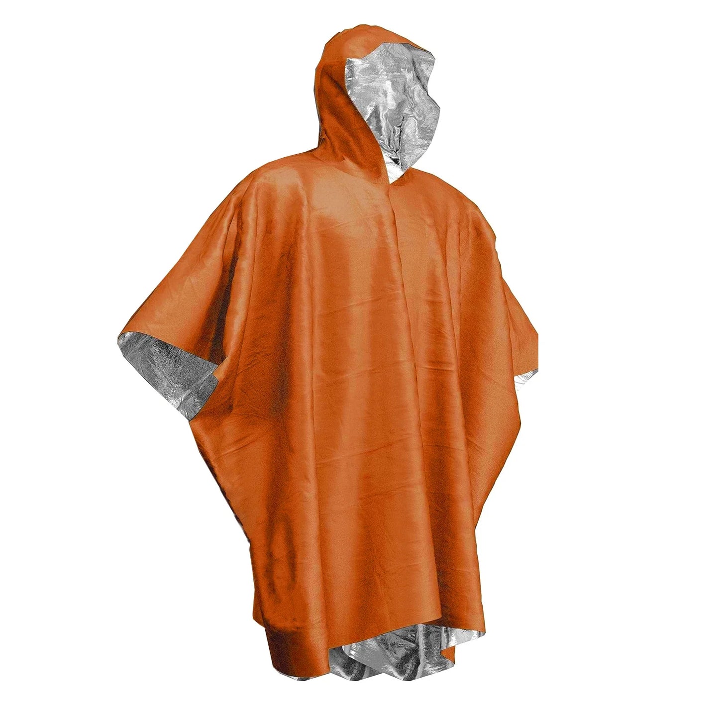 Emergency Raincoat Poncho Waterproof Rainwear 100x130cm Orange Green