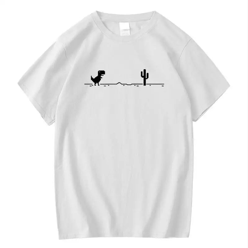 Men's T-shirts Printed Dinosaur Cactus Funny Tops Summer Cotton T-shirt for Men Casual O-Neck Tee Shirts Streetwear Basic Top