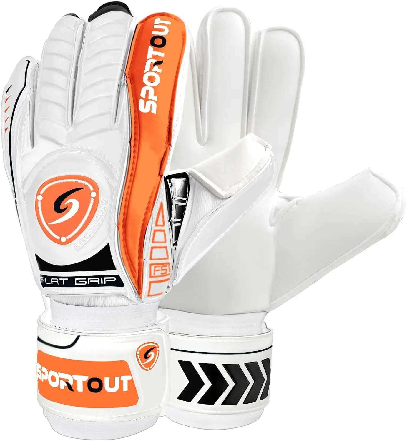 Sportout Goalie Gloves, Goalkeeper Gloves with Fingersave, Soccer Gloves, Breathable Soccer Goalie Gloves, 4mm Latex, for Kids
