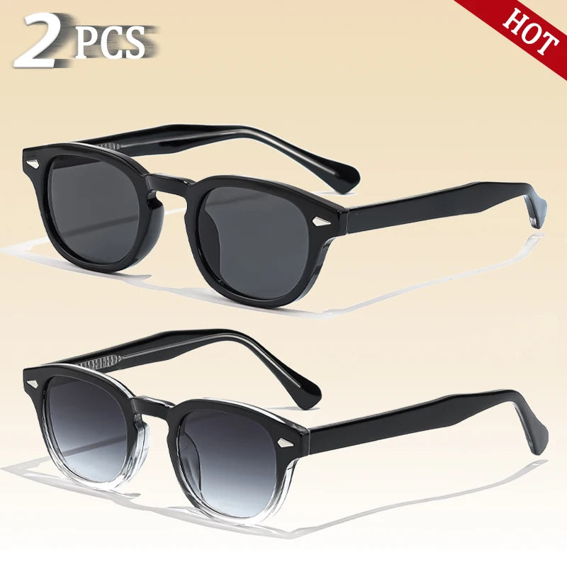 CATERSIDE Retro Small Circular Sunglasses Men Punk Propionic Luxury Brand Design Sun Glasses Women Business Party Eyewear UV400