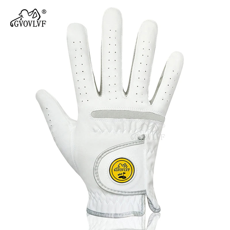 1 Piece Men Golf Glove Micro Soft Fabric Breathable Comfortable Fitting With Magnetic Marker Replaceable For Golfers