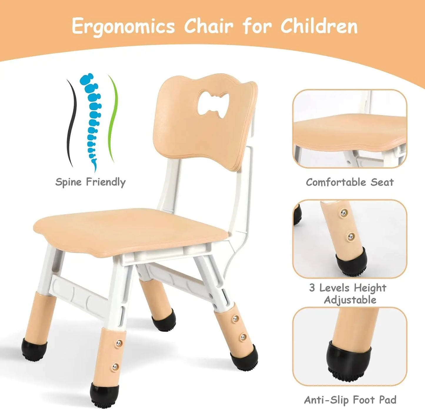 Kids Table and 4 Chairs Set, Height Adjustable Toddler Table and Chair Set, Graffiti Desktop, Non-Slip Legs, Children Multi-Acti