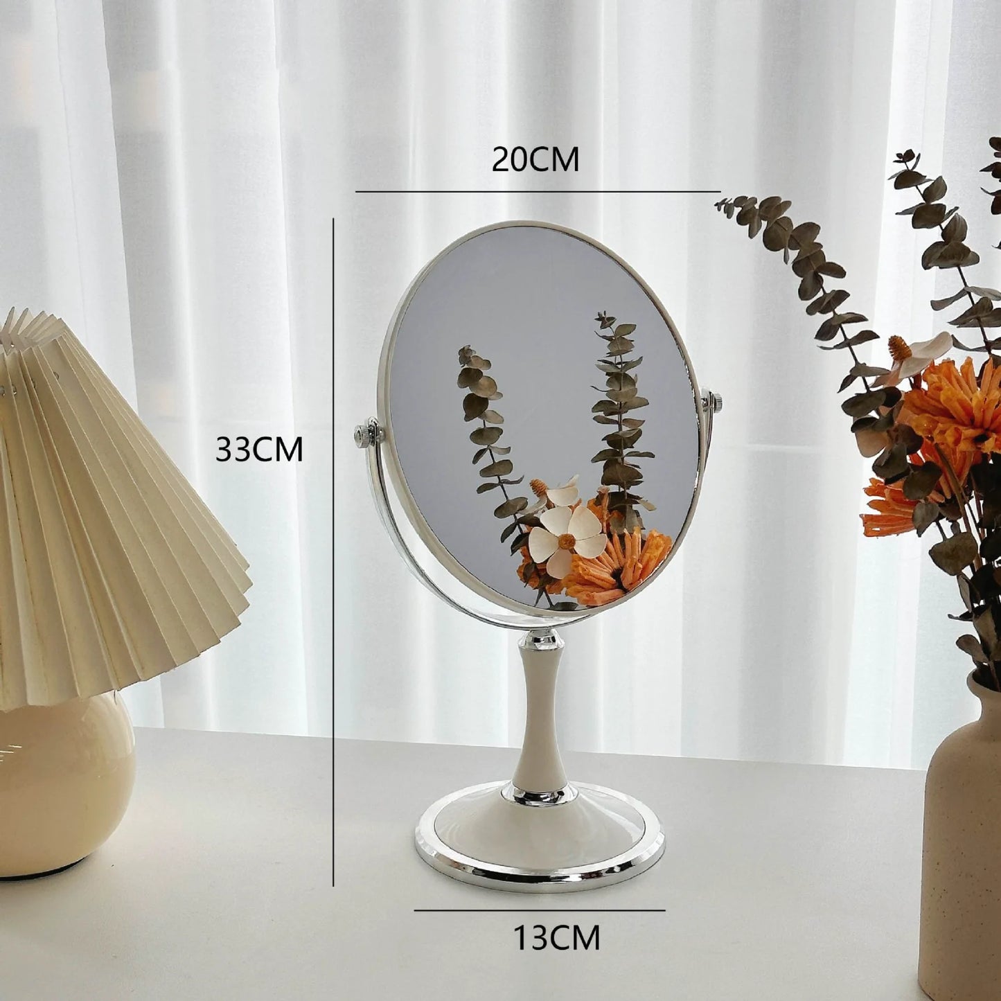 Elegant 360° Rotating Makeup Mirror (3X Zoom)