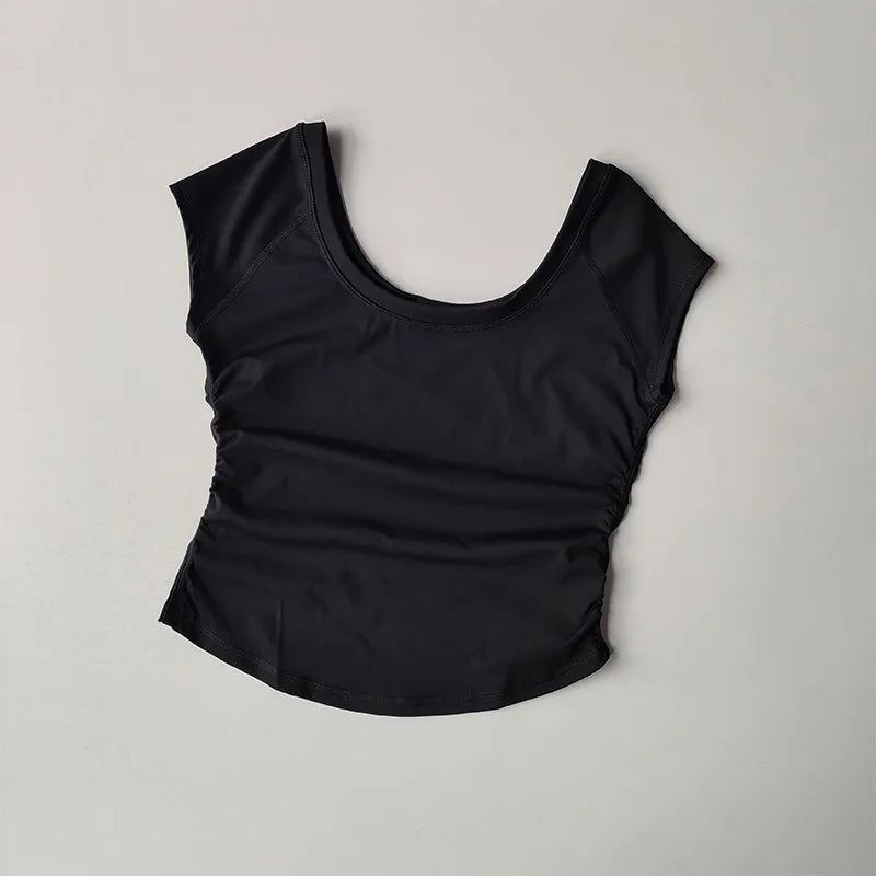 Women Fitness Sports T-shirt Tops Women Outdoor Sports Loose Short Sleeve Gym Running Female Quick Drying Breathable Yoga Shirt