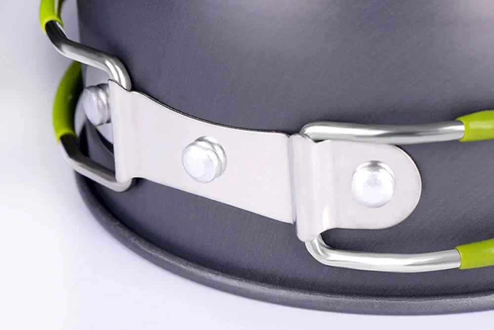 Ultralight Anodized Aluminum Camping Cookware Mess Kit With Pot And Pan