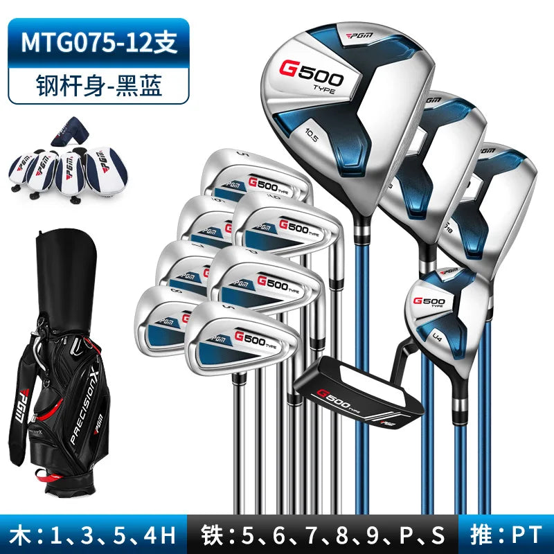 PGM Titanium Alloy No.1 Wood Iron Rod Putter Set Low center of gravity Golf Club Complete Set for Men Beginners MTG075