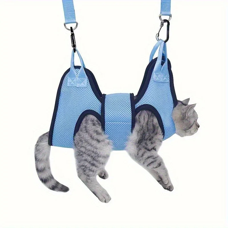 Pet Grooming Hammock with Comfort Grip - Anti Scratch & Bite Restraint Sling for Dogs & Cats, Small to Medium Pets