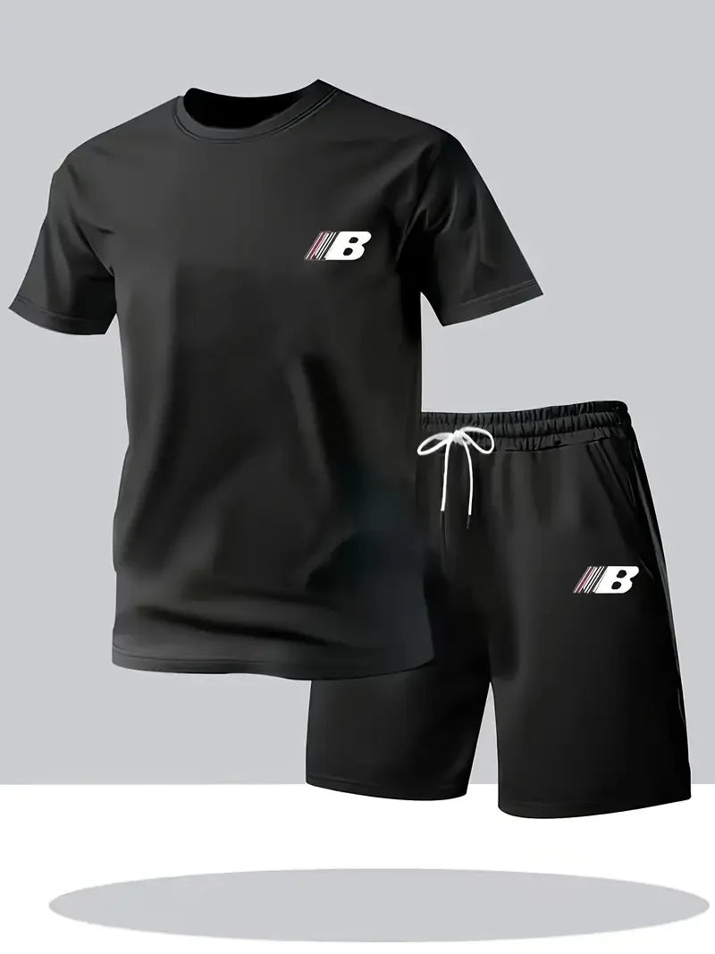 Men's Summer Breathable Sportswear Short Sleeve Shorts Set Lightweight Comfortable Sport Style Made in China