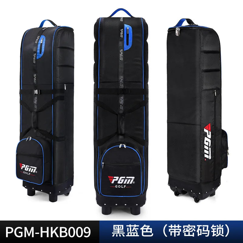 PGM Golf Travel Plane Bags with Wheel thicken Straps Foldable Golf Club Travel Cover for Airlines Golf Aviation Bag HKB009