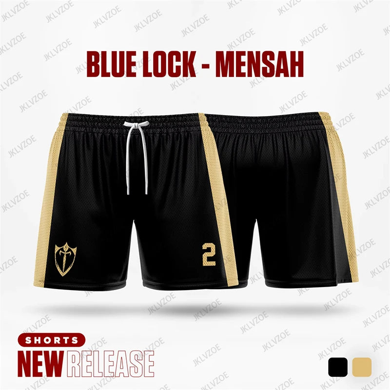Summer New Blue Lock B. Munchen Black Cartoon Anime Jersey Women Men Shorts Fitness Sports Casual Beach Training Short Pants