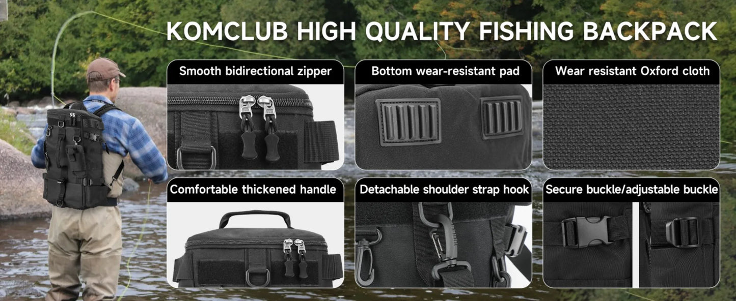 Fishing Bag Sling Tackle Storage Backpack Fishing Gear Bag Outdoor Lightweight Water-Resistant Store Gear and Equipment