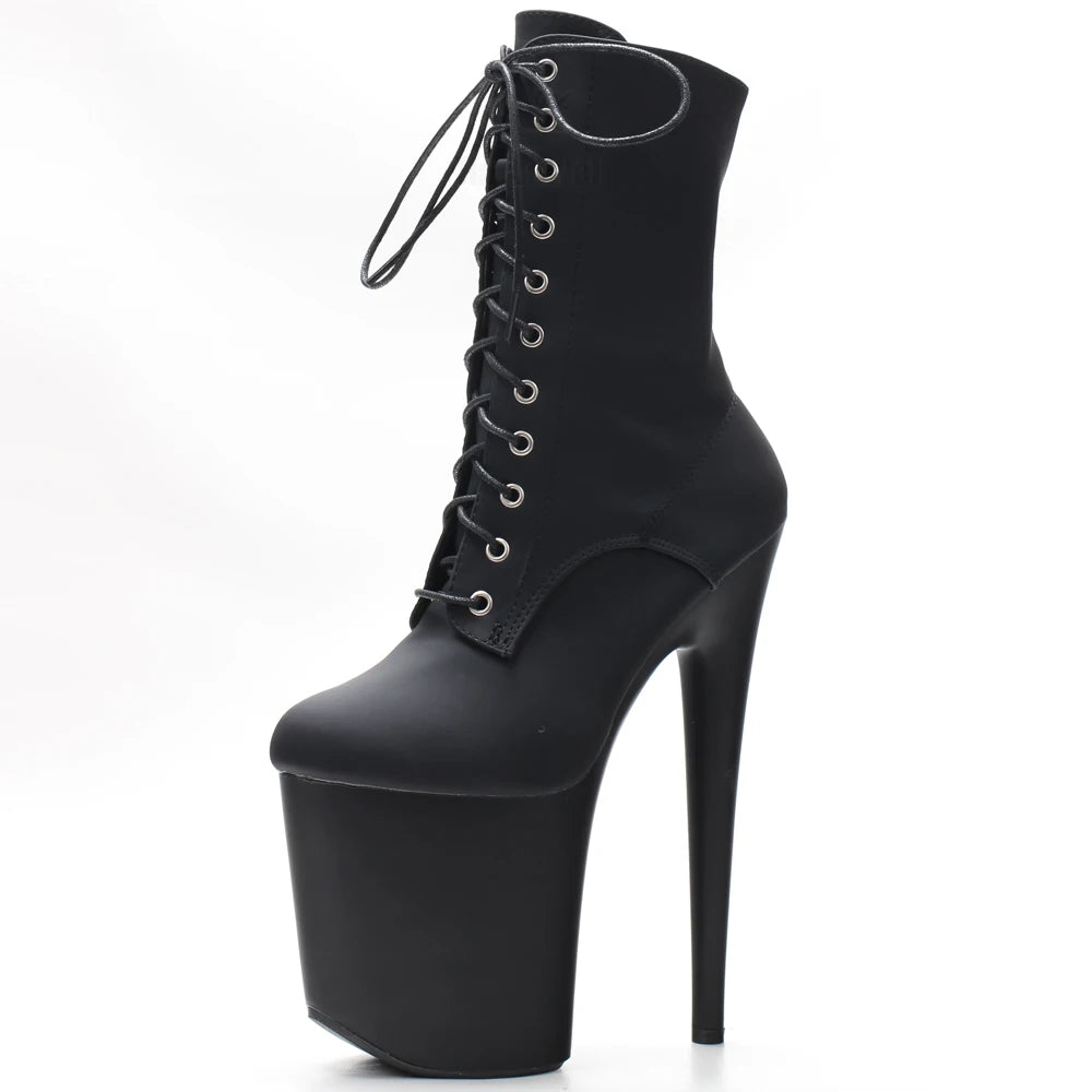 Stripper 8" Platform Lace Up Cтрипы Pole Dance Ankle High Boots In Stock Fast Shipping Size36-43