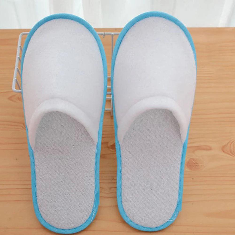 Hotel Slippers 10 Pairs Disposable Velvet Cotton Guest Slides