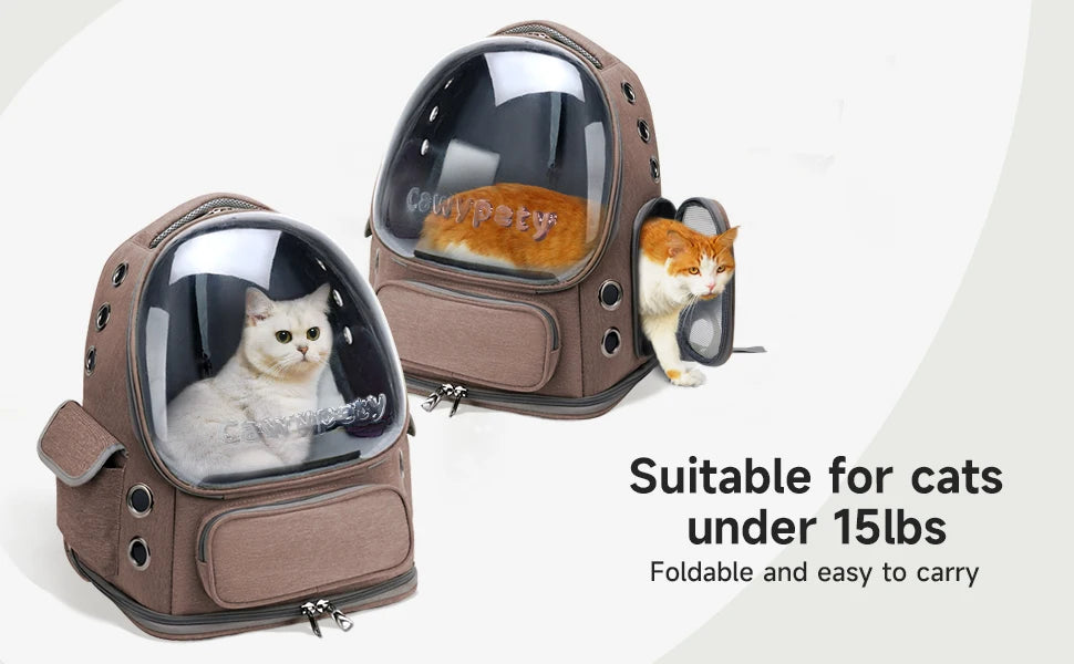 Transparent Folding Nylon Cat Carrier Backpack Travel