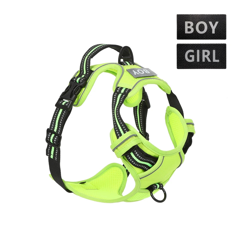 No Pull Dog Harness Front Clip Heavy Duty Reflective Easy Control Handle for Large Dog Walking