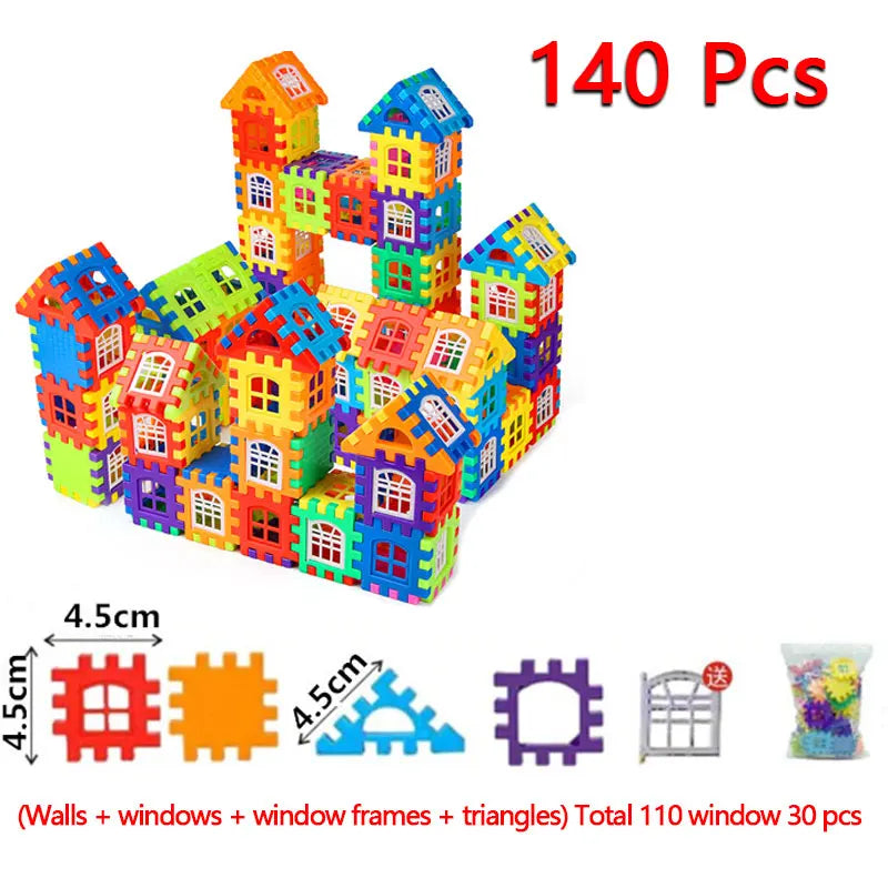 Kids House Building Blocks STEM Educational Toys Creative Construction Play Set for Children Interactive Parent-Child Activity