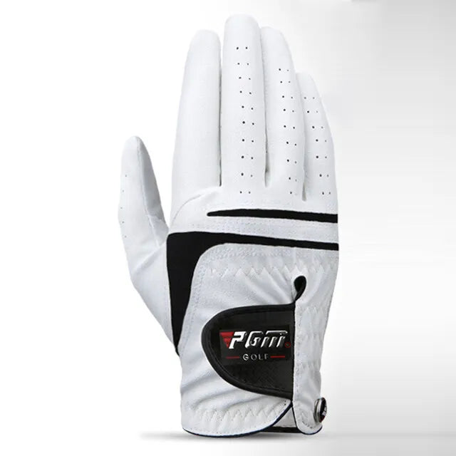 PGM Men Golf Gloves White Breathable Kid-lambskin Genuine Leather Sport Hand Glove Wear Single Left Right Handed Batting ST022
