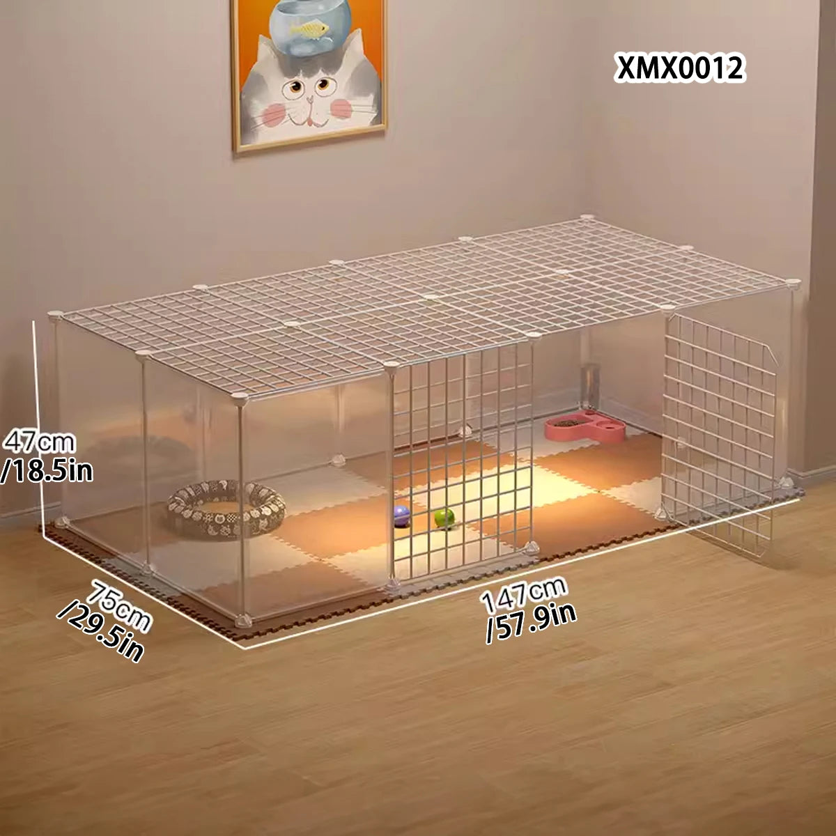 Pet Fence Household Isolation Cat Cage Dog Fence Large Free Space Indoor Cat Nest Assembly Cage Cat Cage