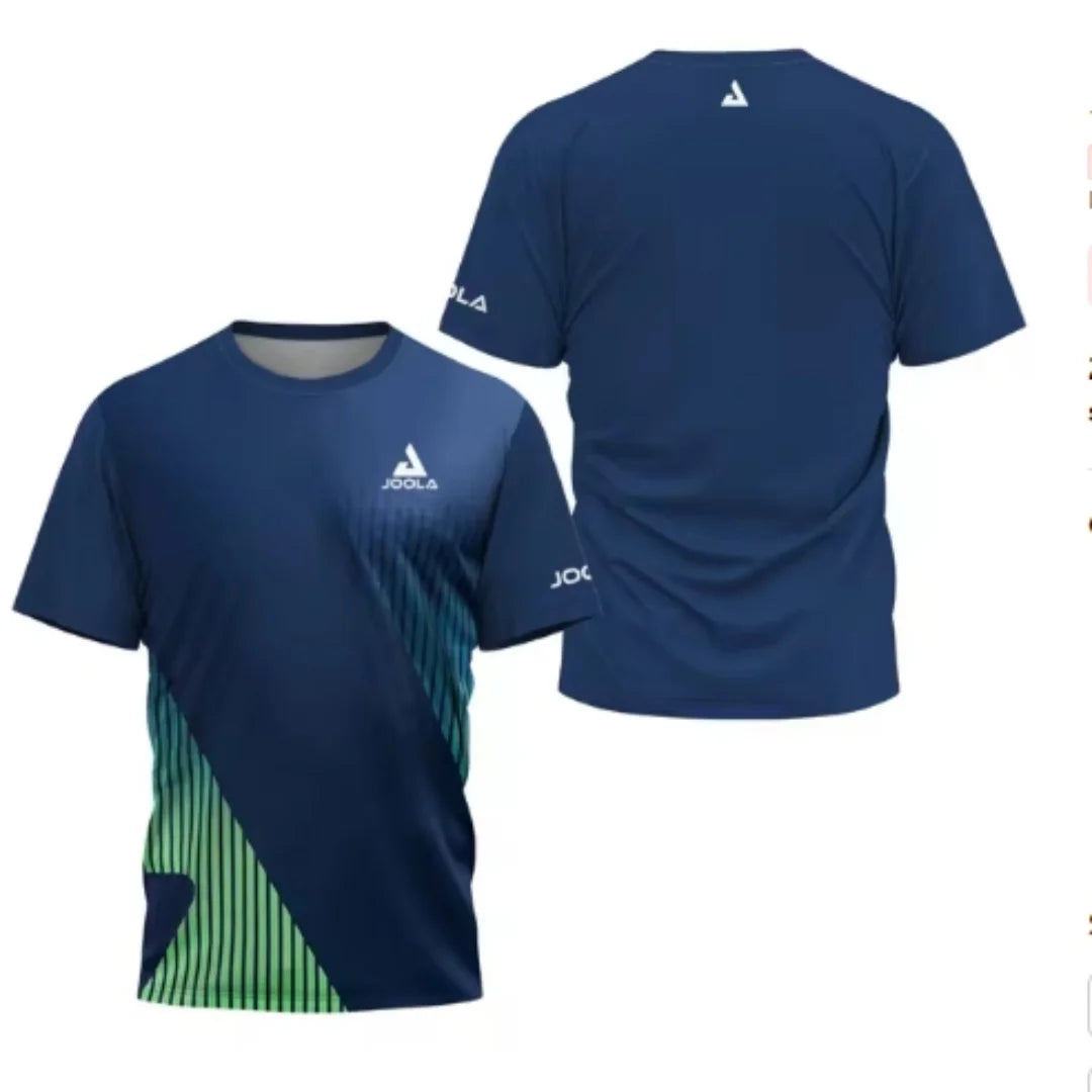 2024 New Men's T-shirt Summer Fashion Table Tennis Flower Printed Short sleeved Badminton Tennis Quick drying Short sleeved Men'