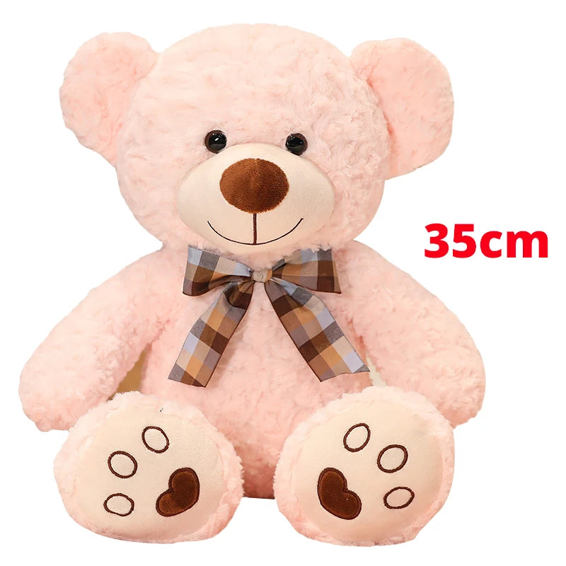 25/35CM Kawaii Teddy Bear Plush Pillow Toys Lovely Bow-Knot Bears Toys Stuffed Soft Animal Dolls Xmas Valentine Gift