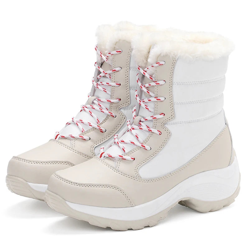Snow Boots For Women Ankle Waterproof Non-Slip Fur-Lined Winter Boots