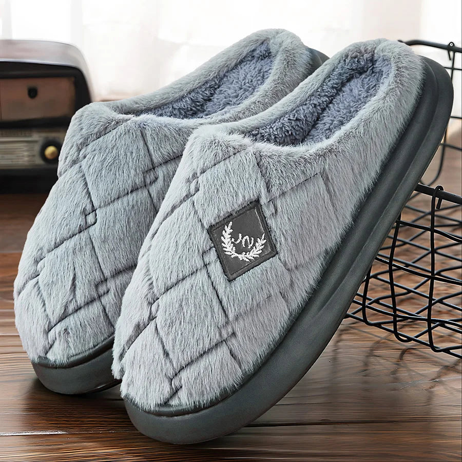 Men's Indoor Slippers EVA Platform Cushion Fur Lined