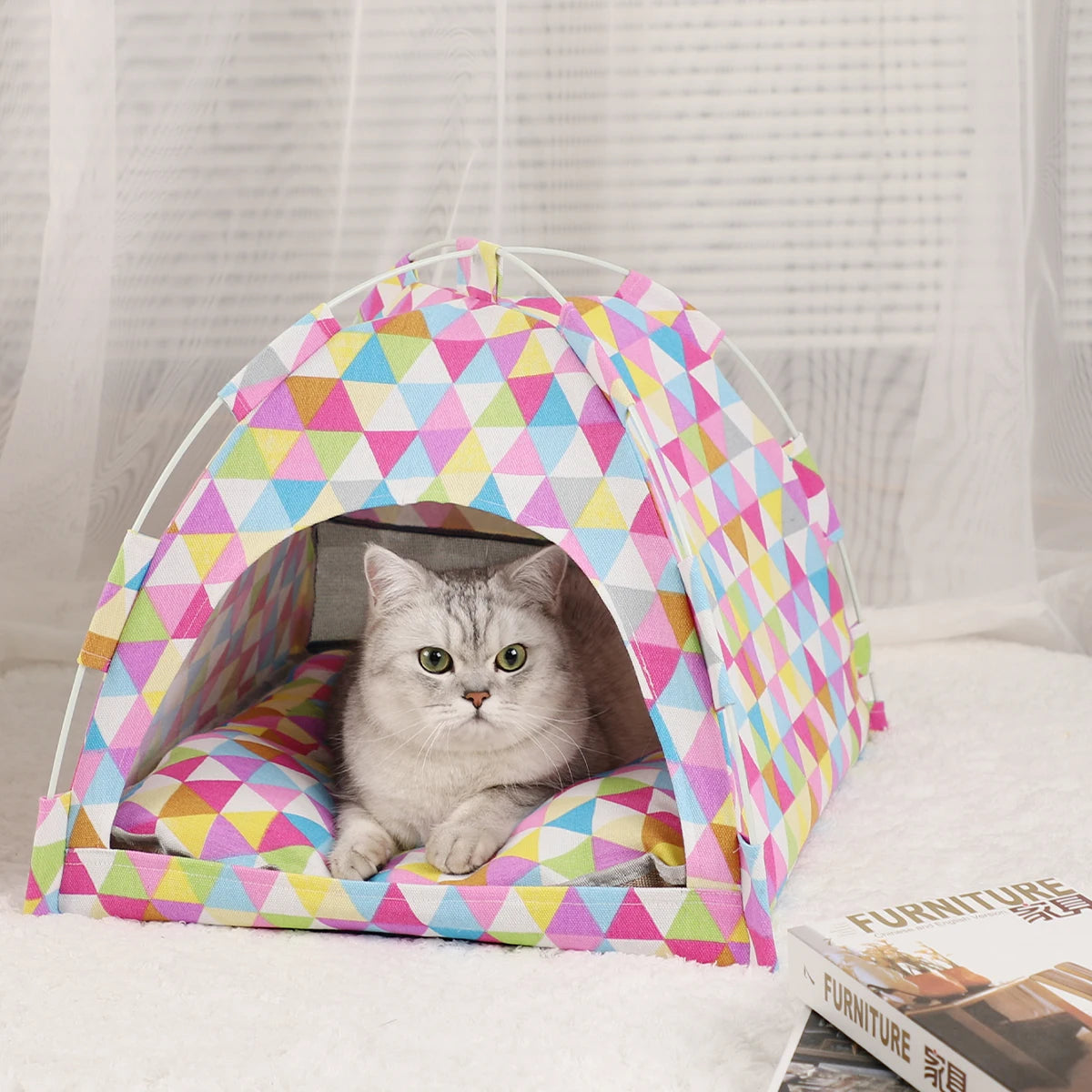 Pet Tent Bed – Soft, Comfortable, Indoor Cat Furniture