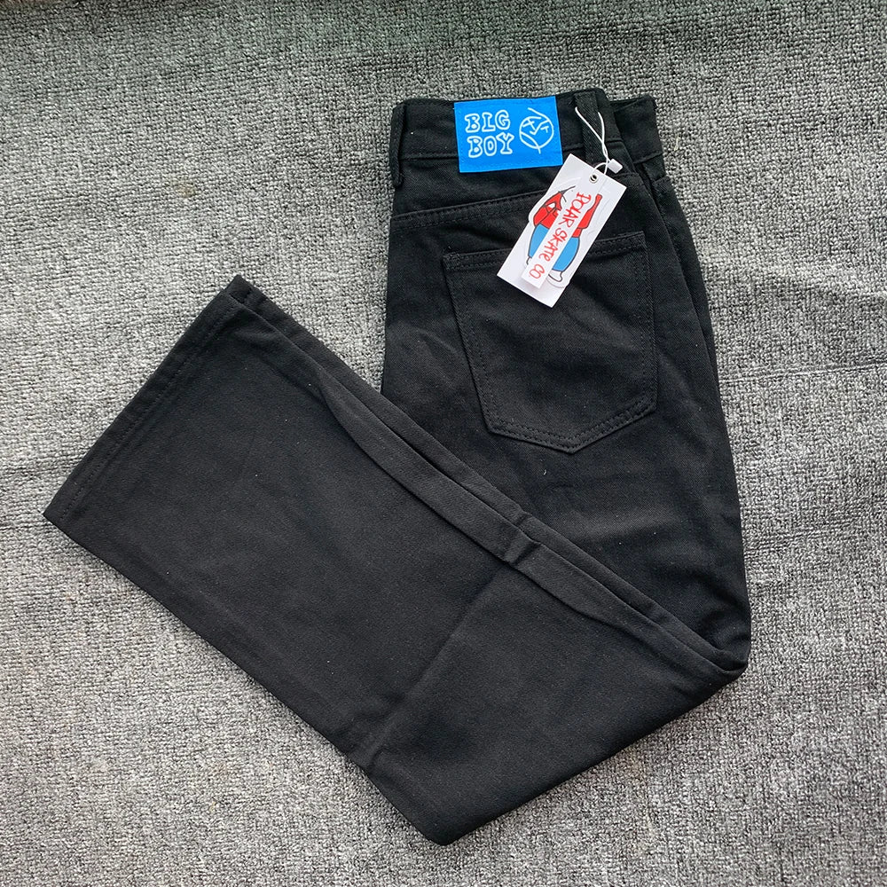 Y2K Embroidered Baggy Jeans For Women High Waist Denim Blue