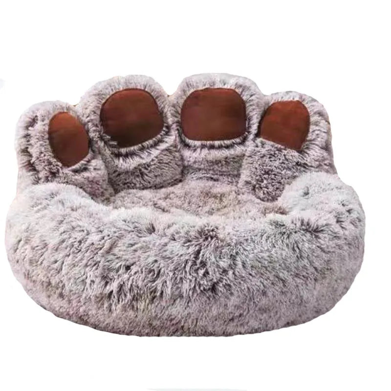 Plush Pet Bed Basket – Comfortable Winter Sleeping Bed for Small & Large Pets