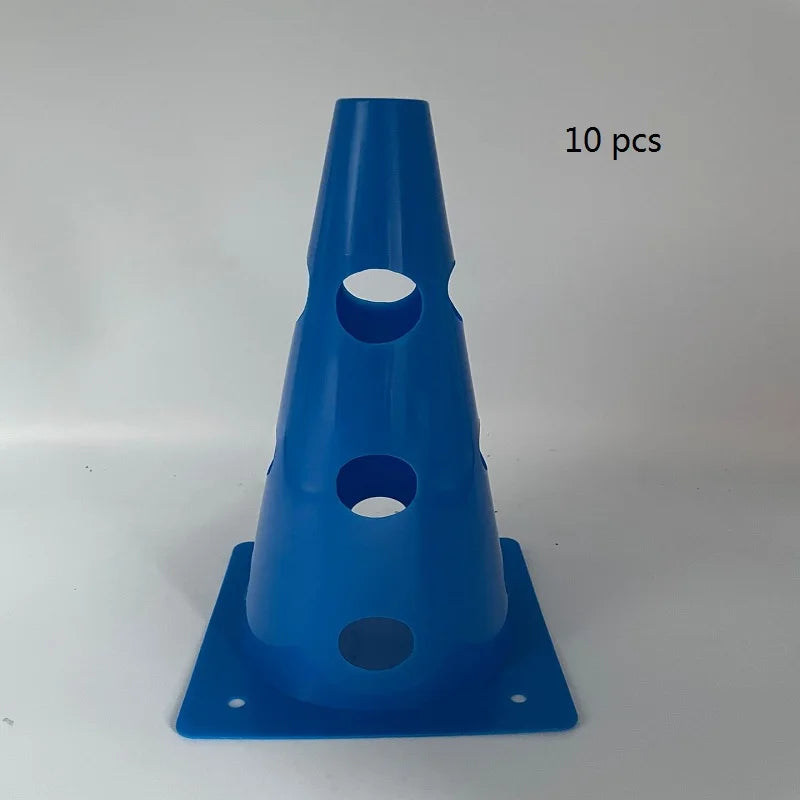 10 pcs 32CM Perforated Sign Barrels Obstacles Road Cones Barricades Soccer Basketball Training Equipment