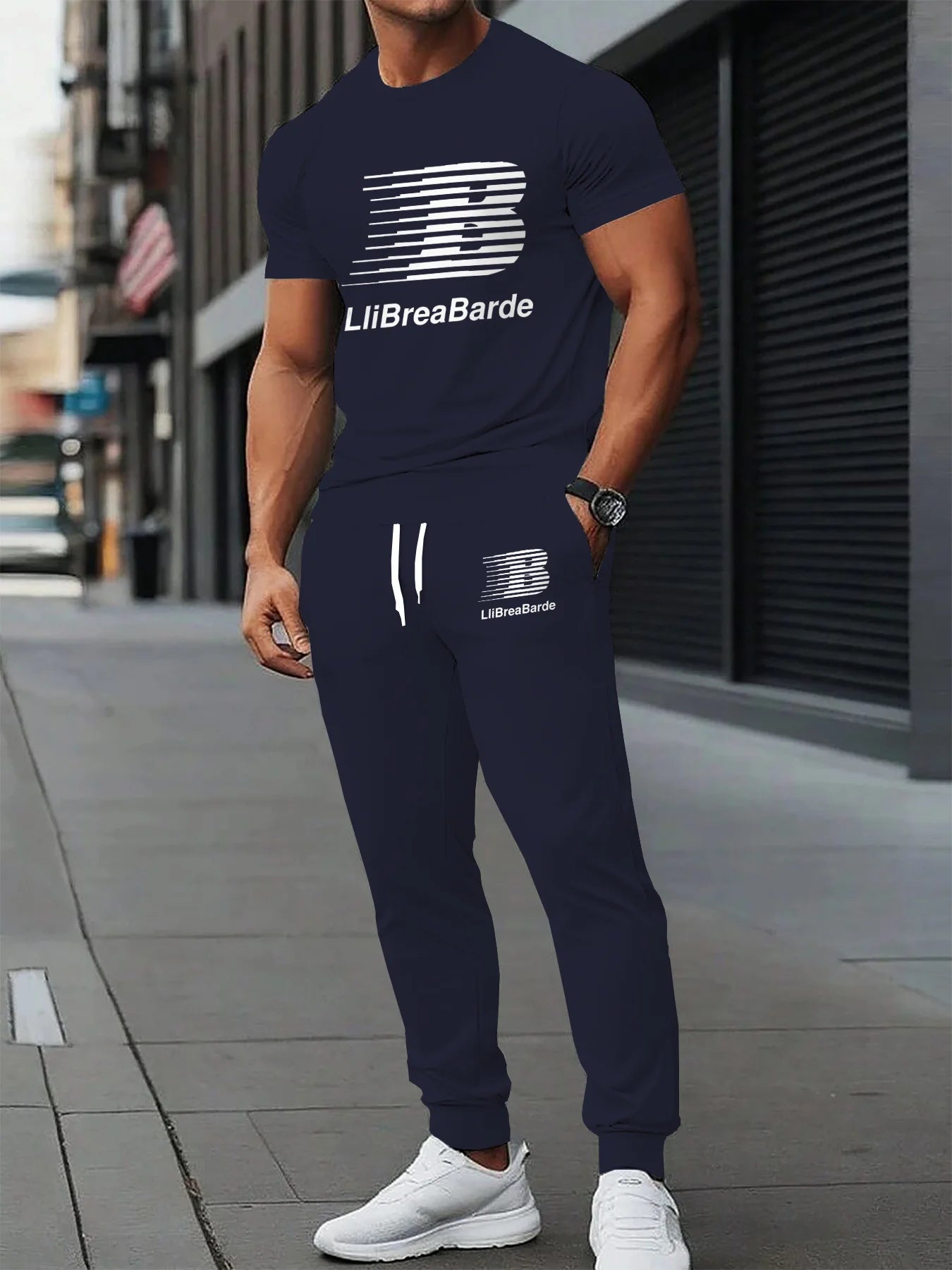 2025 Summer New Street Sports Lightweight, Comfortable, Soft, casual and fashionable 3D letter printed breathable men's set