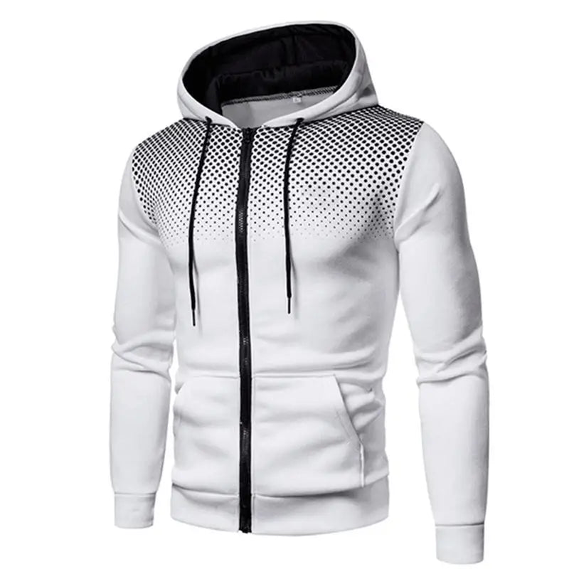 2025 New Men's Zipper Hoodie Outdoor Printed Casual Sportswear Street Fashion Men's Warm Hoodie Autumn/Winter Coat