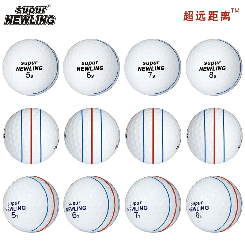12 Pcs Golf Balls Supur Newling Triple Track Long Distance 3-pieces Golf Ball 3 Line Brand New Game Ball Drop Ship