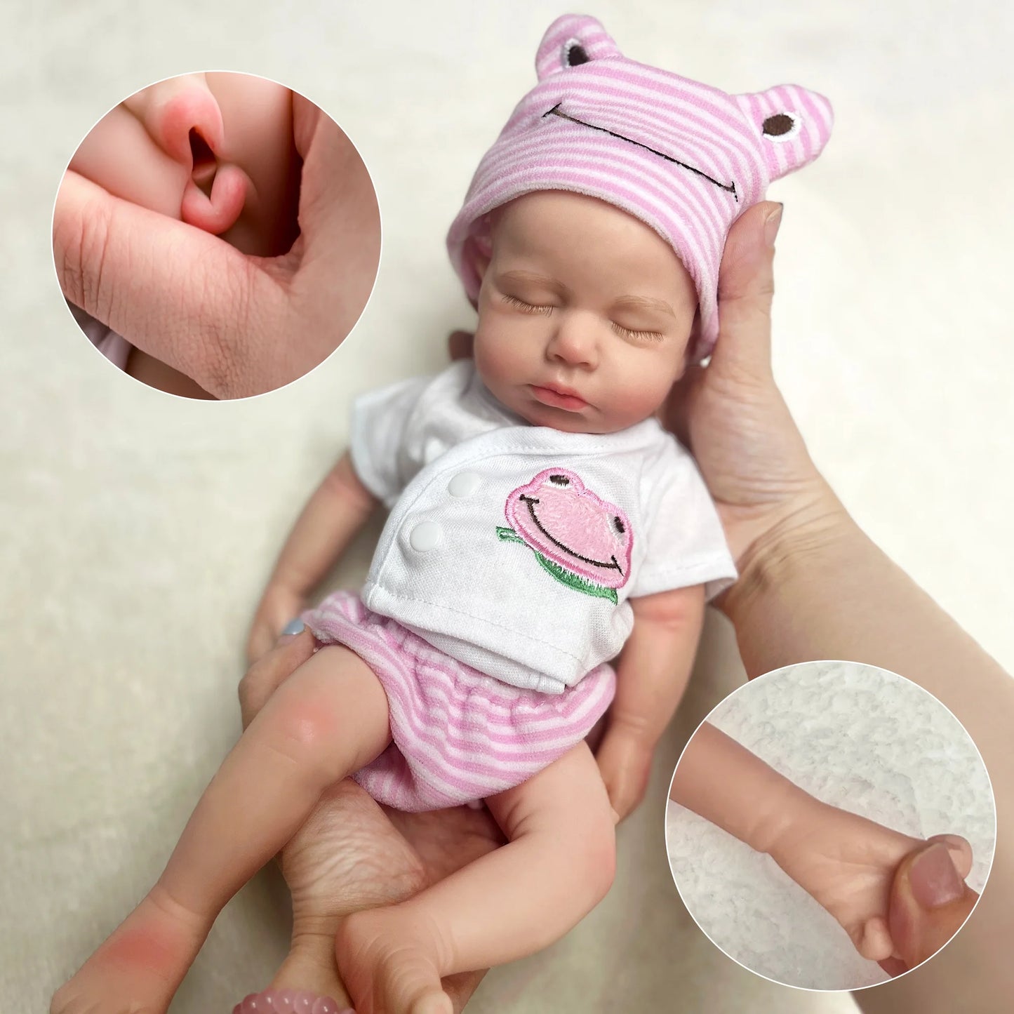 33cm Can Open Mouth Painted Solid Silicone LouLou Bebe Reborn Girl and Boy Washable Newborn Baby Dolls For Kid's Gift
