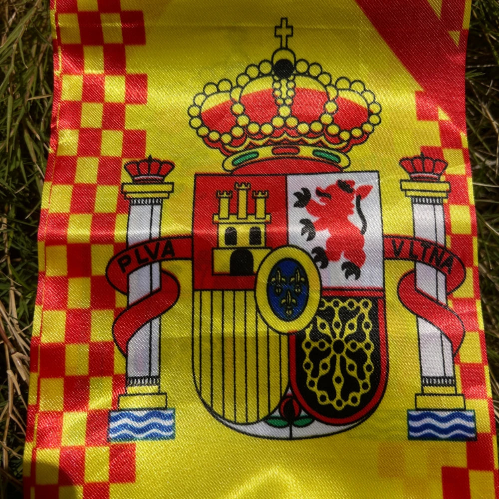 Spain scarf 14x130cm Double Side Printing Satin Football Soccer Fans Spain Scarf flags banner for sport decoration