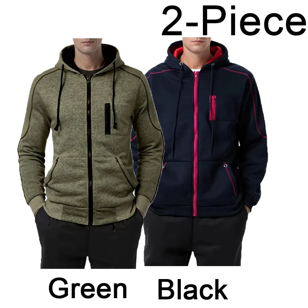 Men's Hoodie Black White Army Green Red Hooded Color Block Fleece Cool Casual Winter Clothing Apparel Hoodies Sweatshirts