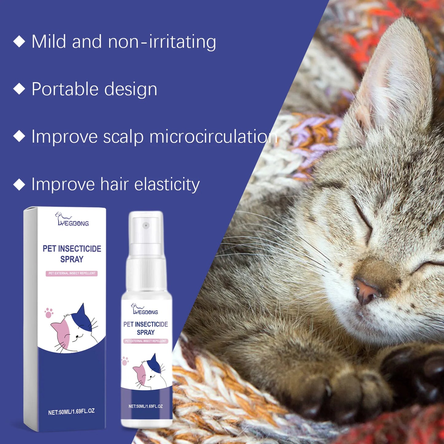 Pet Deworming & Deodorizing Spray: Liquid Spray for Flea Control, Body Deodorization and Deworming