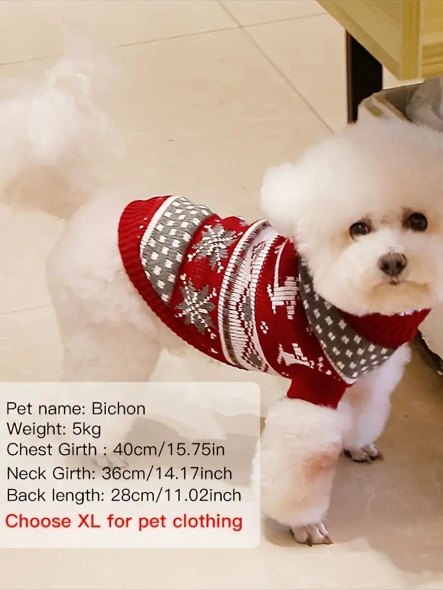 Christmas Style Pet Sweater for Dogs And Cats New Knitted Wool Sweater for Bichon And Corgi