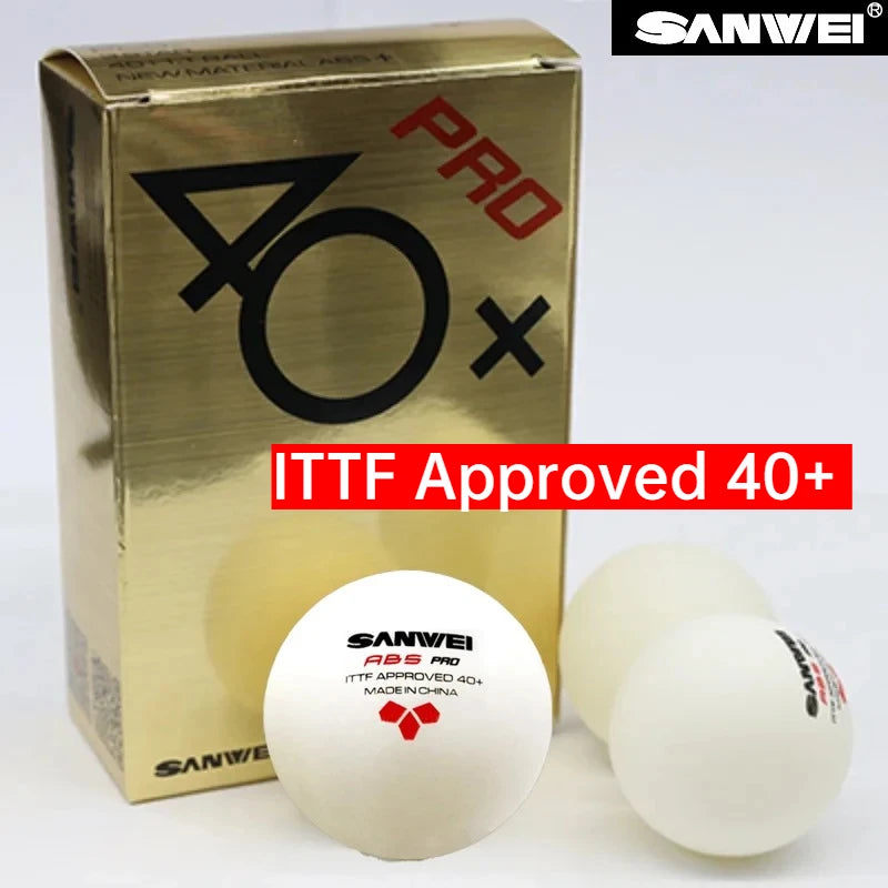 Original SANWEI ABS New Material 40+ Table Tennis Balls 50/100PCS Professional Ping Pong Balls For Training Table Tennis Balls