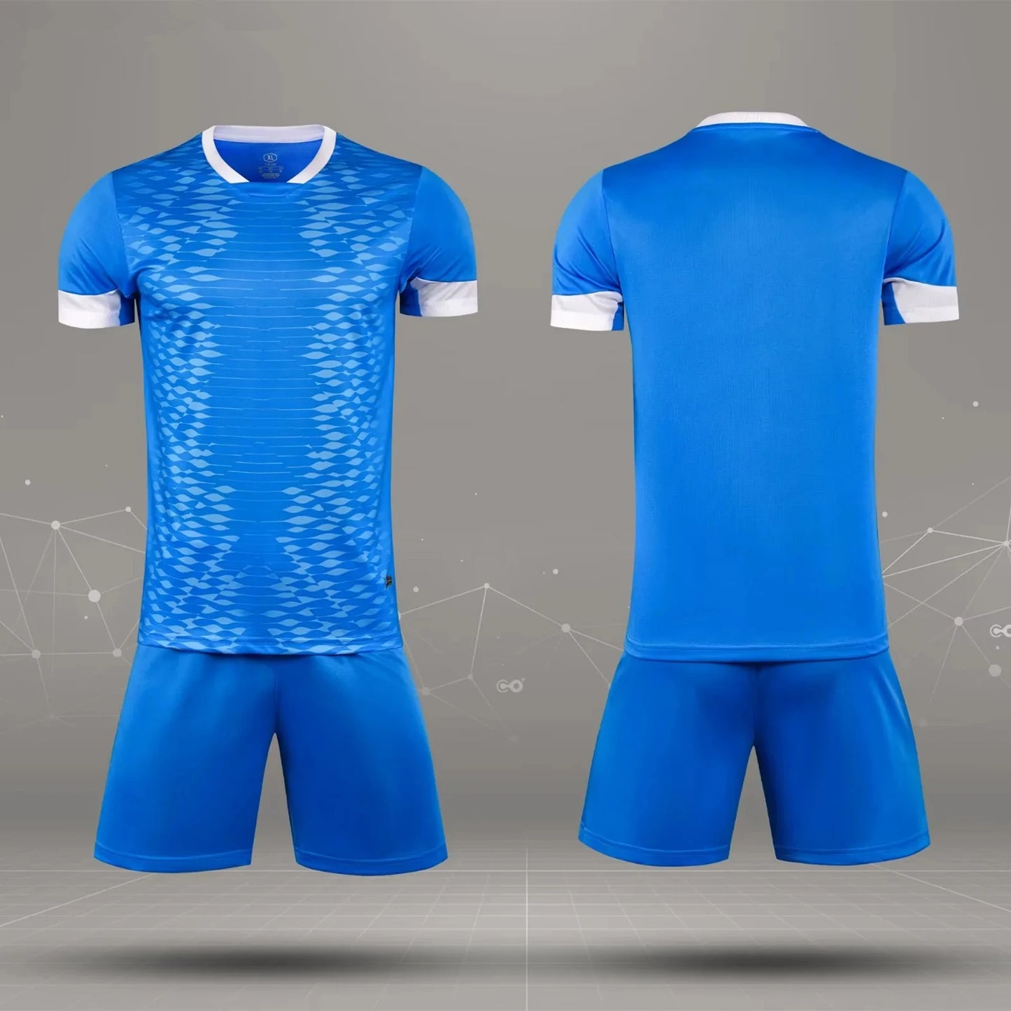 Mens Women Kids Soccer Set Short Sleeve Football Jerseys Uniforms Shirts Shorts Team Training Sport Kit Clothing Suit Breathable
