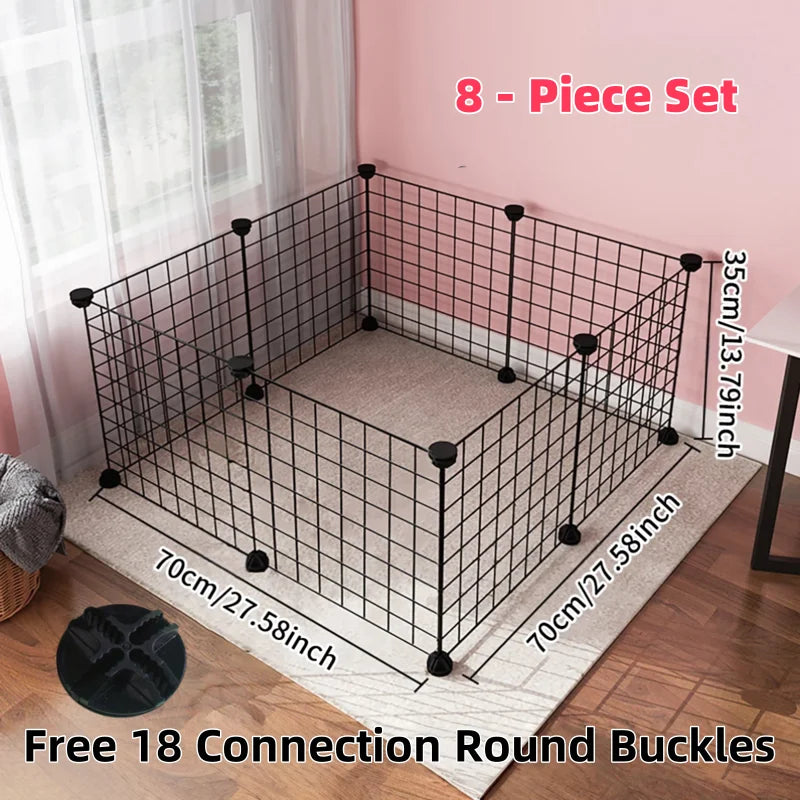 DIY Pet Fence Panels Simple Wire Mesh Panels for Rabbit Cat and Dog Cages Stackable Assembleable Fences Multi Functional Cages