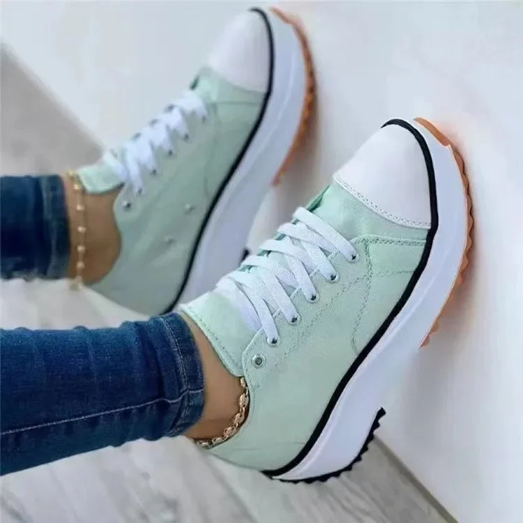 Women's New Casual Single Shoes for Women 2024 Autumn Summer Round Head Canvas Solid Color Low Top Large Size Women's Shoes