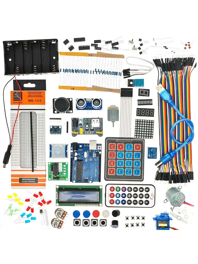 UNO R3 Project Most Complete Starter Kit with Tutorial Compatible with Arduino IDE (63 Items) DIY Electronic Kit