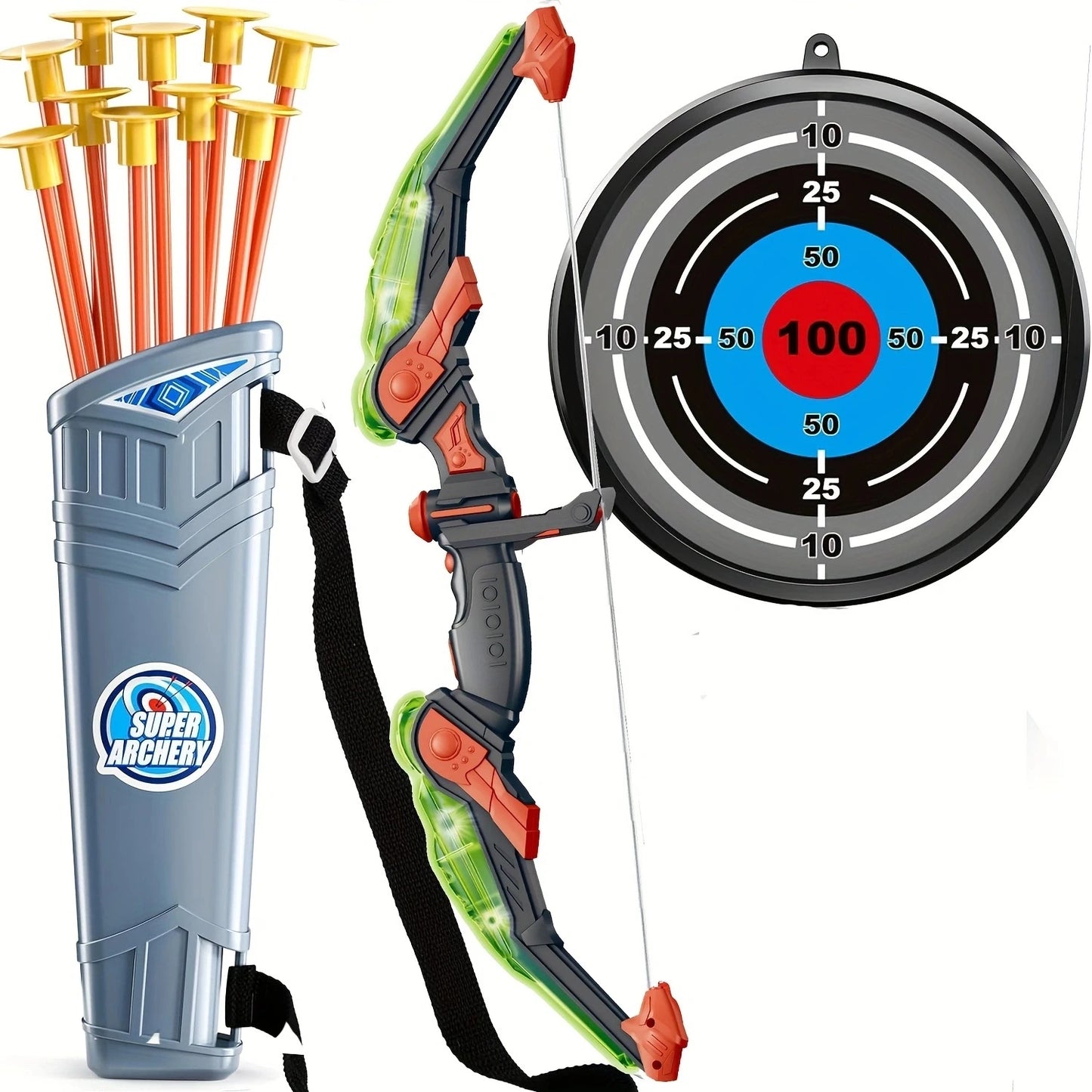 Children's Bow and Arrow Set Archery Toy Set Indoor and Outdoor Toys for Boys and Girls Amusement Equipment Ideal Gift Toys for