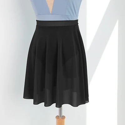 Women Soft Mesh Ballet Skirt Black Dance Skirts Elastic Waist Ballerina Wear, Pull on